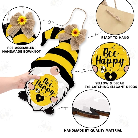 Bumble Bee Gnome Door sign - Picture 8 of 8